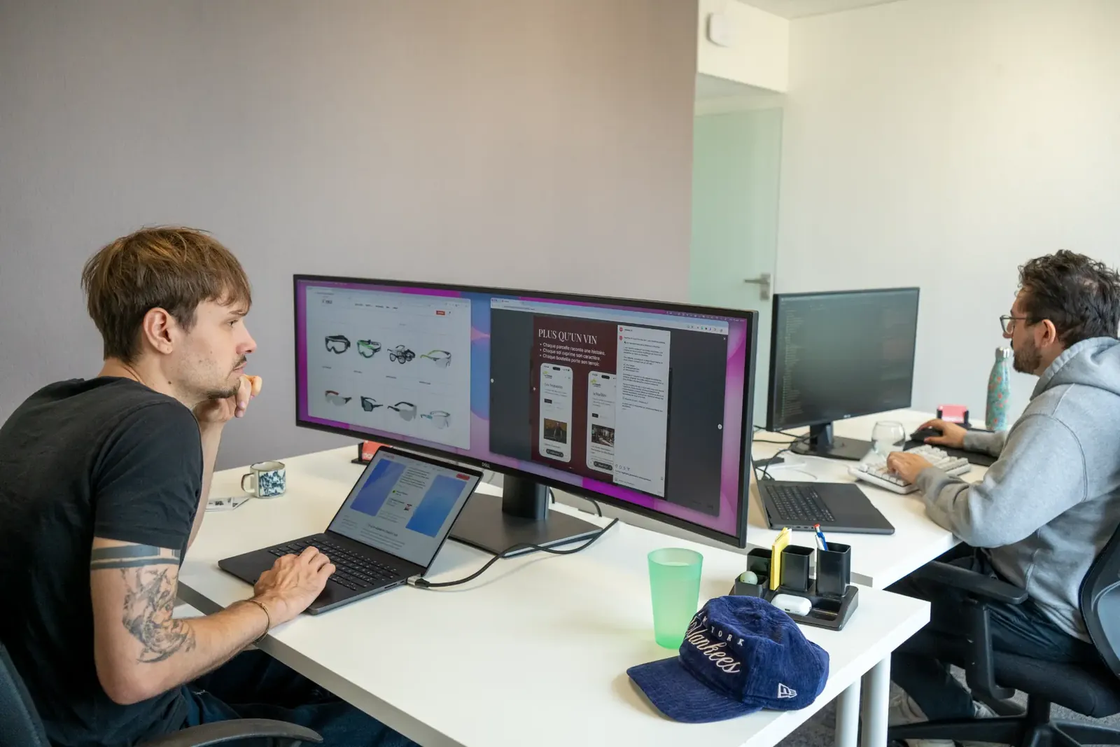 L’équipe Makema au travail dans les bureaux de Neuchâtel